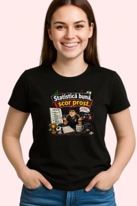 Tricou Statistica Buna Scor Prost Suporter Fotbal V1, din bumbac 100%, tricou negru Copii | Dama | Barbat