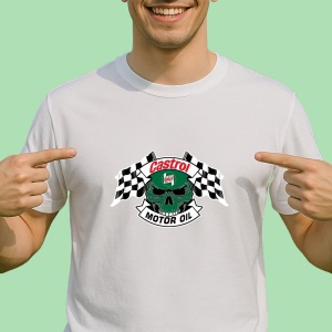 Tricou Steaguri Cu Logo Castrol Motor Oil | Unisex Dama si Barbat