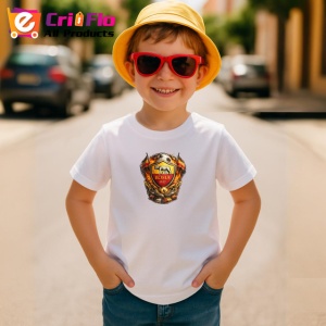 Tricou Stema As Roma Fotbal Lupoaica Italia, din bumbac 100% , tricou alb pentru Copii | Dama | Barbat - Img 4