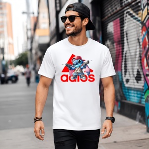 Tricou Stitch Hip Hop Rebel Urban Red Street Fashion, din bumbac 100% Copii | Dama | Barbat - Img 5