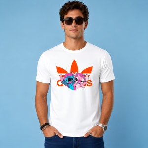 Tricou Stitch Si Angel Imbratisare Logo Portocaliu Urban Love Vibe, din bumbac 100% Copii | Dama | Barbat - Img 3