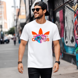 Tricou Stitch Si Angel Imbratisare Logo Portocaliu Urban Love Vibe, din bumbac 100% Copii | Dama | Barbat - Img 5