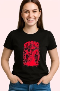 Tricou Strong Muschi Rosu Contur, Copii | Dama | Barbat, culoare negru - Img 3