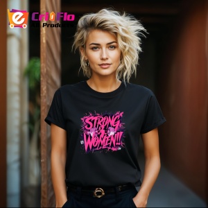 Tricou Strong Women Text Roz Motivational, Copii | Dama | Barbat, culoare negru