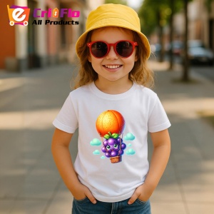 Tricou Strugure amuzant de vara cu balonul cu aer, Fructe, Copii | Dama - Img 4