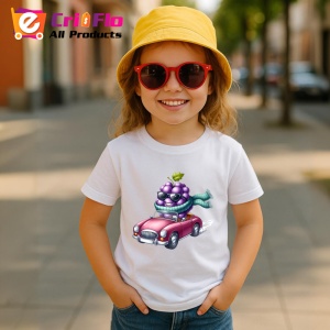 Tricou Strugure amuzant de vara in masina, Fructe, Copii | Dama - Img 4