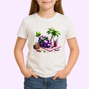 Tricou Strugure amuzant de vara la soare, Fructe, Copii | Dama - Img 1