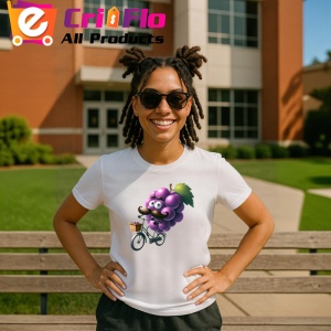 Tricou Strugure amuzant de vara pe bicicleta, Fructe, Copii | Dama - Img 11