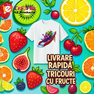 Tricou Strugure amuzant de vara pe topogan, Fructe, Copii | Dama - Img 12