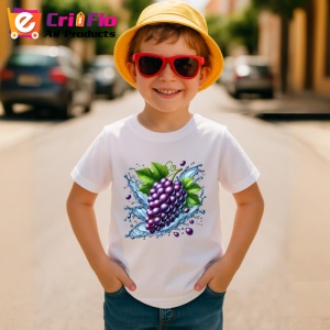 Tricou Struguri mov si stropi reci, Fructe, Copii | Dama - Img 3