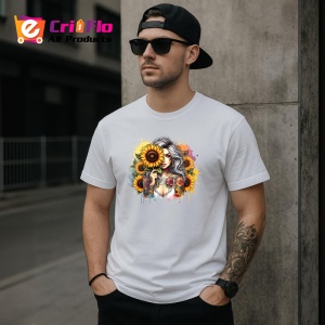 Tricou sunflower cover girl dreamy look, fata visatoare acoperita cu floarea soarelui, Copii | Dama | Barbat - Img 4