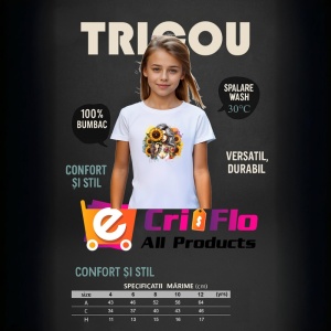 Tricou sunflower cover girl dreamy look, fata visatoare acoperita cu floarea soarelui, Copii | Dama | Barbat - Img 9