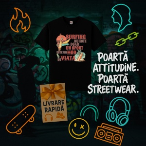 Tricou Surfing nu este doar un sport este un mod de viata Negru, Copii | Dama | Barbat - Img 9