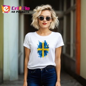 Tricou Sweden Steag Splash Art, Copii | Dama | Barbat - Img 12