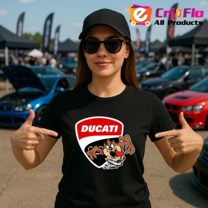 Tricou Tazz Vartej Cu Logo Ducati | Unisex Dama si Barbat - Img 2