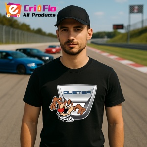 Tricou Tazz Vartej Dreapta Cu Logo Dacia Duster | Unisex Dama si Barbat - Img 3