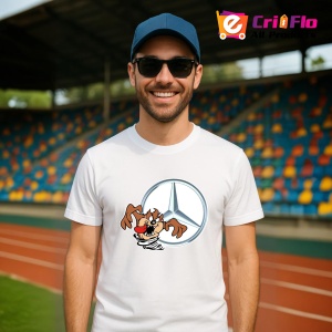 Tricou Tazz Vartej Dreapta Cu Logo Mercedes | Unisex Dama si Barbat - Img 2