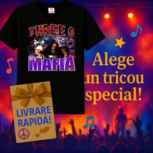Tricou Three 6 Mafia, muzica Hip-Hop / Trap, Dama | Barbat | Copii, Culoare Negru - Img 15