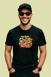 Tricou Tin Dieta Intre Reprize Copii Fotbal Amuzant V1, din bumbac 100%, tricou negru Dama | Barbat - Img 3