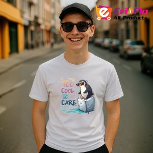 Tricou Too Cool To Care Pinguin Pe Gheata, Copii | Dama | Barbat, culoare negru - Img 10