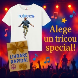 Tricou Travis Scott - ilustratie si miscare, muzica Hip-Hop / Rap, Dama | Barbat | Copii - Img 6