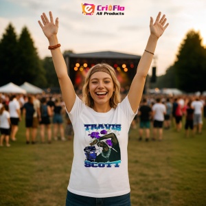 Tricou Travis Scott - Miscare si lumina violet, muzica POP, Dama | Barbat | Copii - Img 8