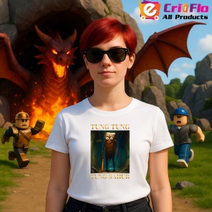 Tricou Tung Tung Tung Sahur Scary ** Tralalero Tralala Copii | Dama | Barbat - Img 3