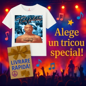 Tricou Tupac calm orange background, muzica POP, Dama | Barbat | Copii - Img 7