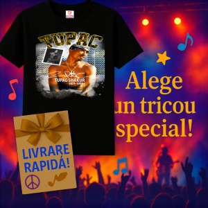 Tricou Tupac Microphone Performance, muzica Nu Metal, Dama | Barbat | Copii, Culoare Negru - Img 11