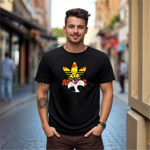 Tricou Tweety & Sylvester friends forever Tricou Negru - Copii | Dama | Barbat - Img 9