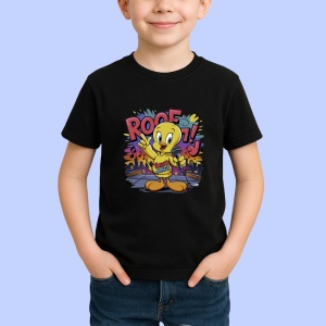 Tricou Tweety urban cu skateboard si hanorac galben Copii | Dama | Barbat Barbat - Img 6