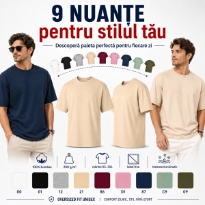 Tricou unisex bărbat oversize Malfini Stage 812, model larg și lejer, 100% bumbac - Img 6