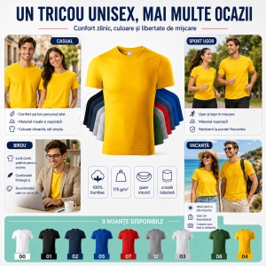 Tricou Unisex Damă/Bărbat PEAK P74 – 100% Bumbac, Guler Rotund, 175 g/m², XS–4XL - Img 6