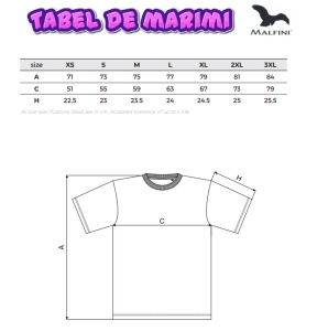 Tricou unisex oversize damă Malfini Stage 812, model larg și lejer, 100% bumbac - Img 37