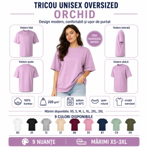 Tricou unisex oversize damă Malfini Stage 812, model larg și lejer, 100% bumbac - Img 7