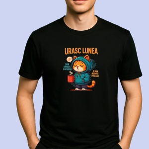 Tricou Urasc Lunea si am nevoie de bani Negru, Copii | Dama | Barbat - Img 2
