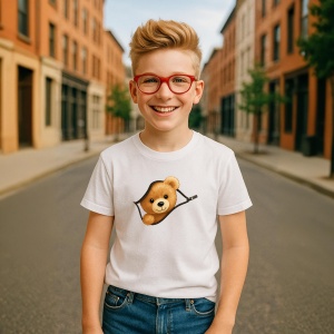 Tricou Ursulet Funny care a desfacut fermoare - Copii | Dama | Barbat