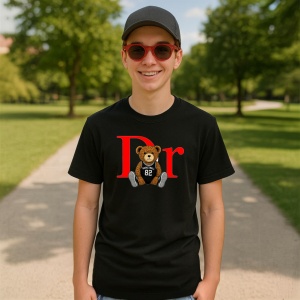 Tricou Ursulet Simpatic Dr Negru, Copii | Dama | Barbat - Img 5