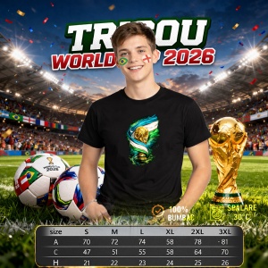 Tricou Uzbequistao World Cup Fifa 2026, din bumbac 100%, tricou negru, Copii | Dama | Barbat - Img 6