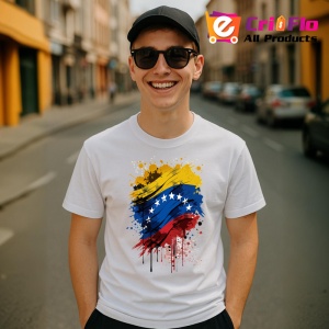 Tricou Venezuela Steag Splash Art, Copii | Dama | Barbat - Img 6