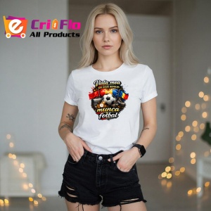 Tricou Viata Mea Munca Fotbal Steag Romania, din bumbac 100% , tricou alb pentru Copii | Dama | Barbat - Img 6