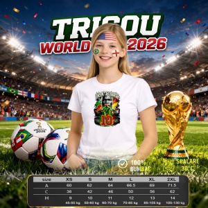 Tricou Vincent Aboubakar Cameroon World Cup Fifa 2026, din bumbac 100%, tricou alb, Copii | Dama | Barbat - Img 8