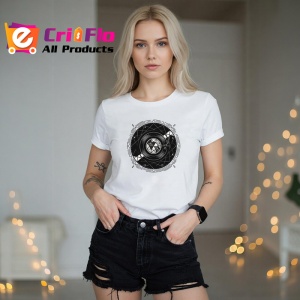 Tricou Vinil Abstract Rotund Alb Negru, Copii | Dama | Barbat - Img 11