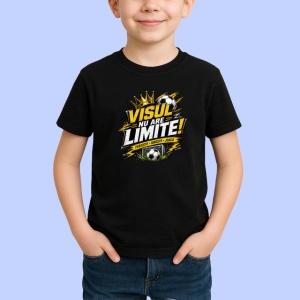 Tricou Visul Nu Are Limite Minge Fotbal V1, din bumbac 100%, tricou negru Copii | Dama | Barbat