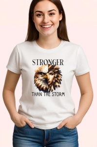 Tricou Vultur si femeie curajoasa mesaj inspirational stronger than the storm Copii | Dama | Barbat Barbat
