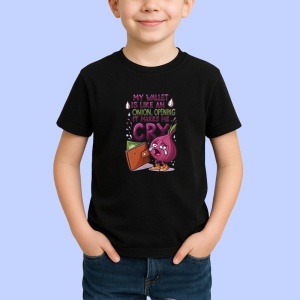 Tricou Wallet Onion Makes Me Cry, Copii | Dama | Barbat, culoare negru - Img 3