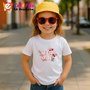 Tricou We Can Do It Design Floral Feminin V1, din bumbac 100% , tricou alb pentru Copii | Dama | Barbat - Img 5