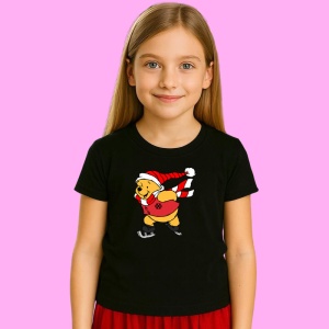 Tricou Winnie Cu Baston Dulce Si Pulover Rosu, din bumbac 100% Copii | Dama | Barbat - Img 2