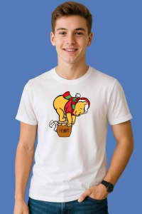 Tricou Winnie Cu Borcan Hunny Craciun 2, din bumbac 100%, tricou alb, Copii | Dama | Barbat