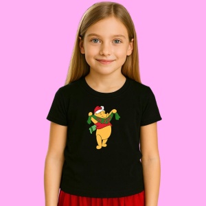 Tricou Winnie Cu Fular Verde Si Text Ho Ho Ho, din bumbac 100% Copii | Dama | Barbat - Img 3